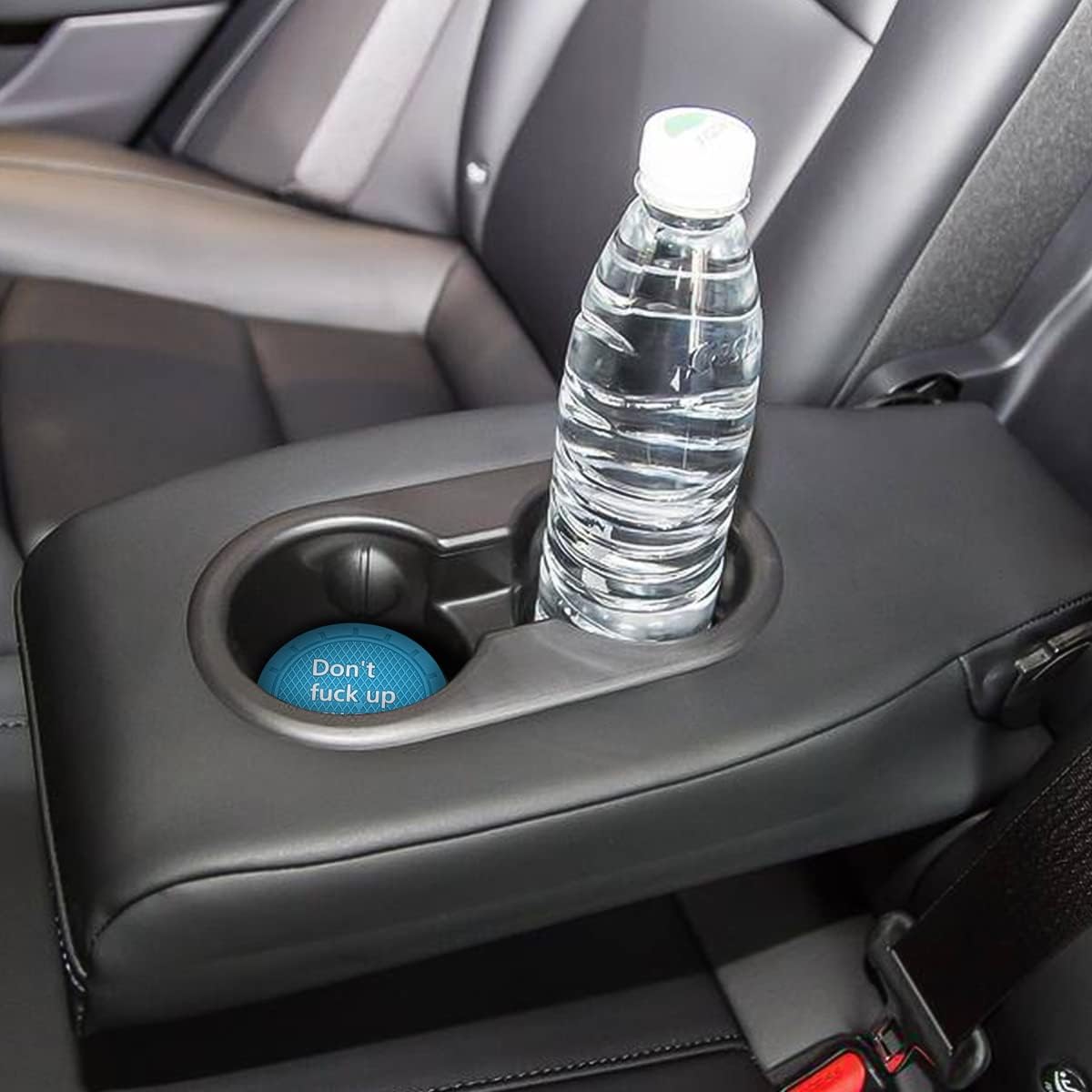 8sanlione Car Cup Coaster, 4Pcs 2.75 Inch Auto Cup Holder Insert Coasters, Anti-Slip Waterproof Embedded Drink Mat, Automotive Interior Accessories for Men and Women (D Light Blue/4PCS)