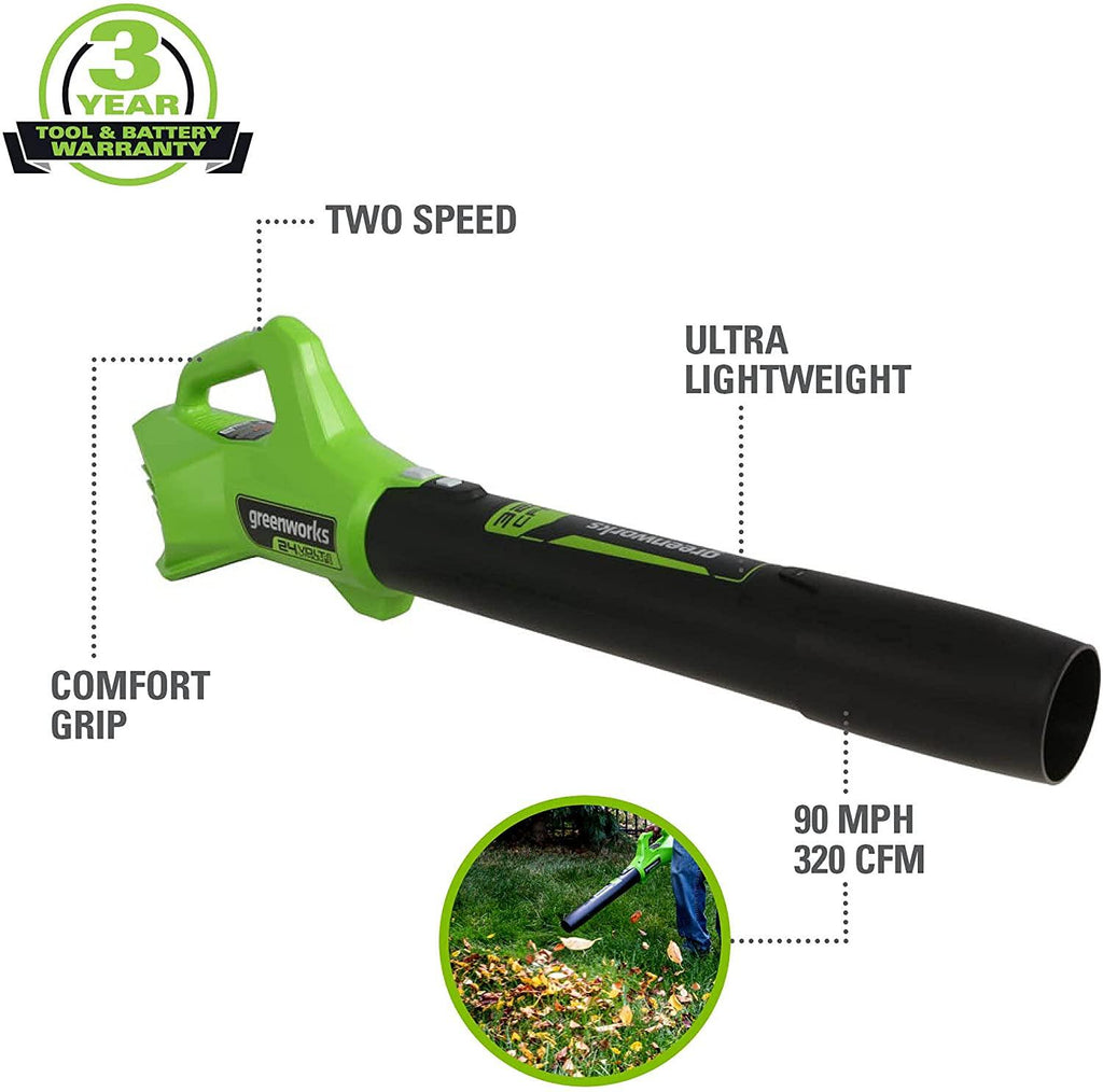 Greenworks 48V 14" Brushless Cordless Electric Lawn Mower, Leaf Blower, String Trimmer, Hedge Trimmer, Work Light, Fan, (2) 4.0Ah Batteries and Rapid Charger