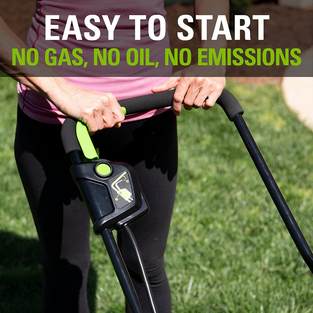 Greenworks 48V 14" Brushless Cordless Electric Lawn Mower, Leaf Blower, String Trimmer, Hedge Trimmer, Work Light, Fan, (2) 4.0Ah Batteries and Rapid Charger