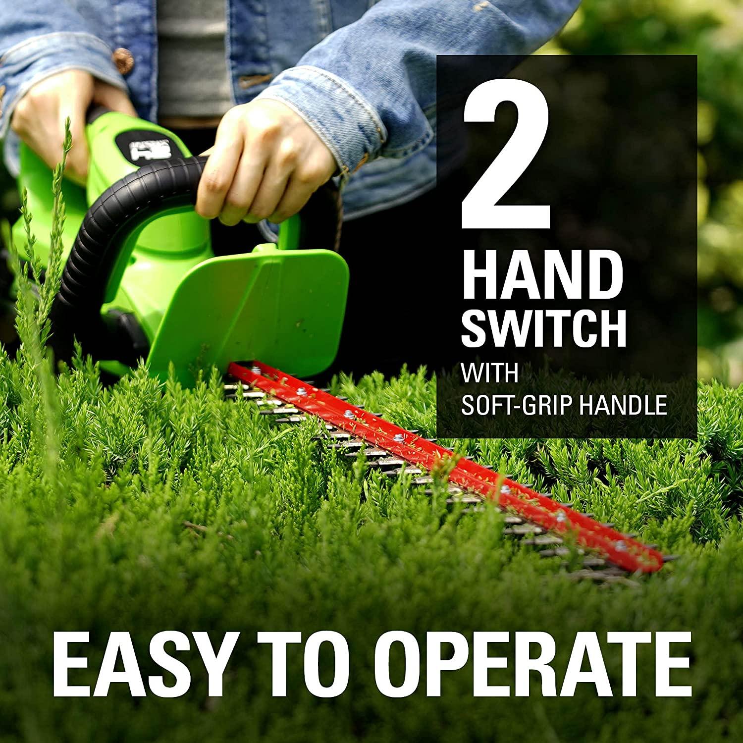 Greenworks 48V 14" Brushless Cordless Electric Lawn Mower, Leaf Blower, String Trimmer, Hedge Trimmer, Work Light, Fan, (2) 4.0Ah Batteries and Rapid Charger