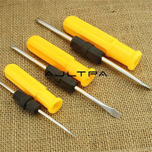 Screwdriver Multi-function 2/3/4inch Plastic Steel Dual Double Use Slotted Crossed Screwdriver Hand Tools Mini Screwer H4461 - (Color: 4 inch)