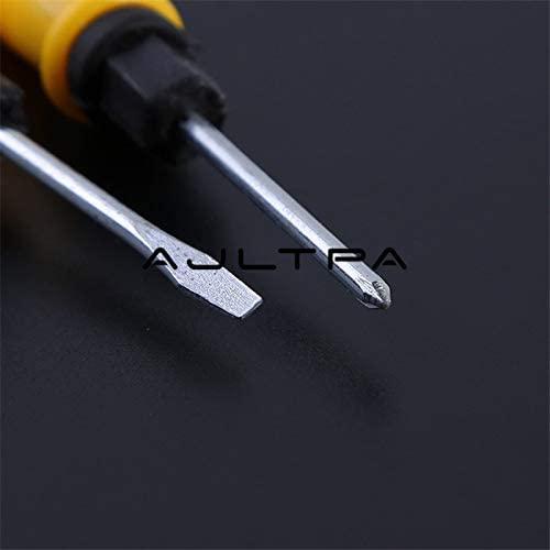Screwdriver Multi-function 2/3/4inch Plastic Steel Dual Double Use Slotted Crossed Screwdriver Hand Tools Mini Screwer H4461 - (Color: 4 inch)