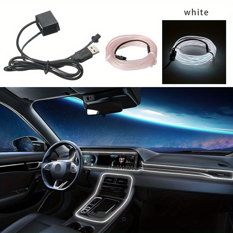 196.85inchCar Environment El Wire LED USB Flexible Neon Interior Lights Assembly RGB Light For Automotive Decoration Lighting Accessories