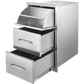 30"X17" Outdoor Kitchen Triple Drawer Paper Roll Holder  Steel Drawer