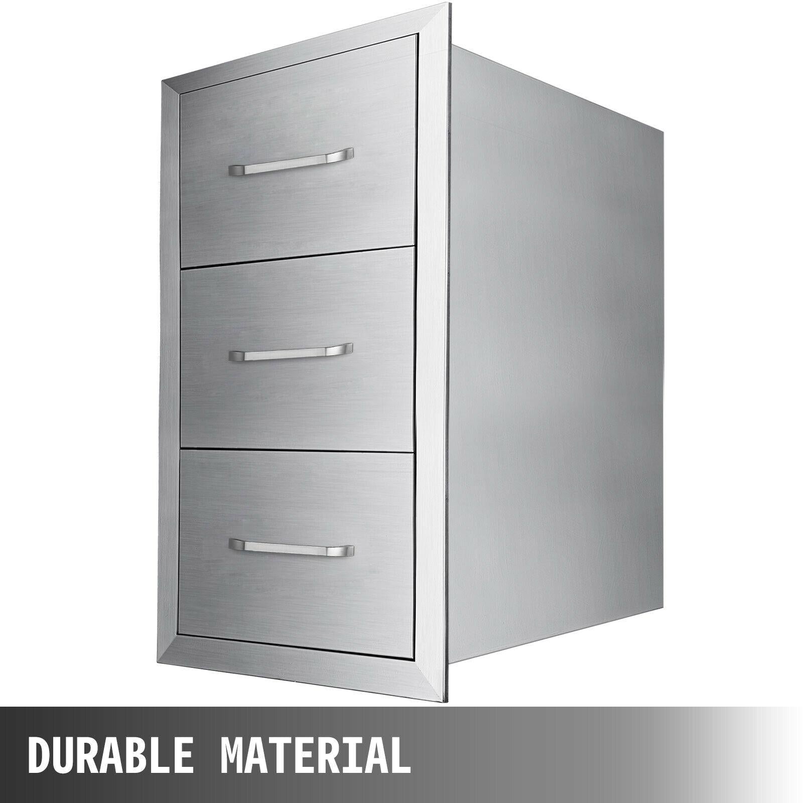 30"X17" Outdoor Kitchen Triple Drawer Paper Roll Holder  Steel Drawer