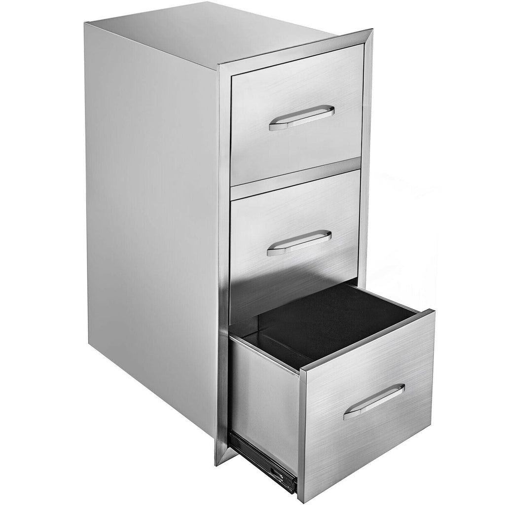 30"X17" Outdoor Kitchen Triple Drawer Paper Roll Holder  Steel Drawer