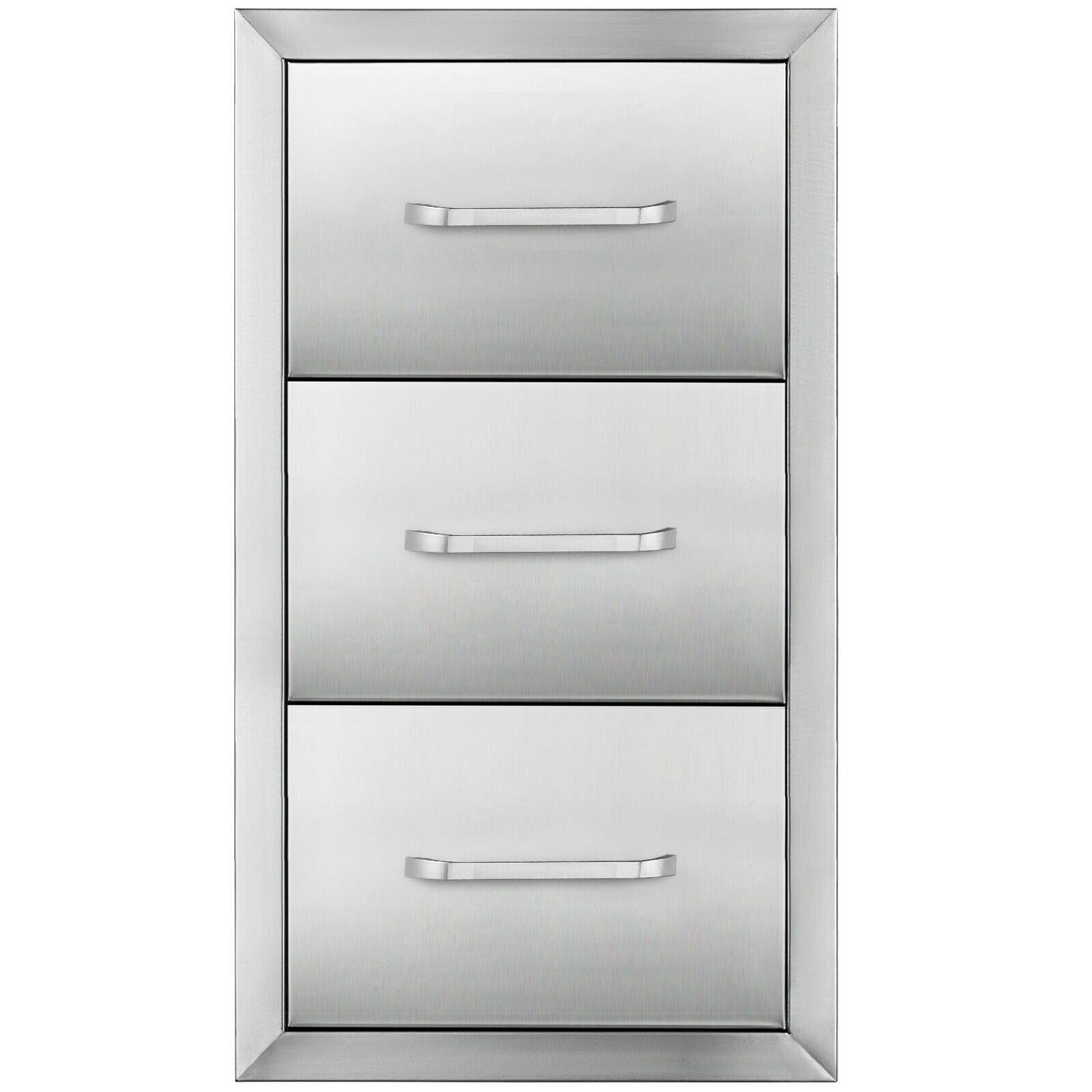 30"X17" Outdoor Kitchen Triple Drawer Paper Roll Holder  Steel Drawer