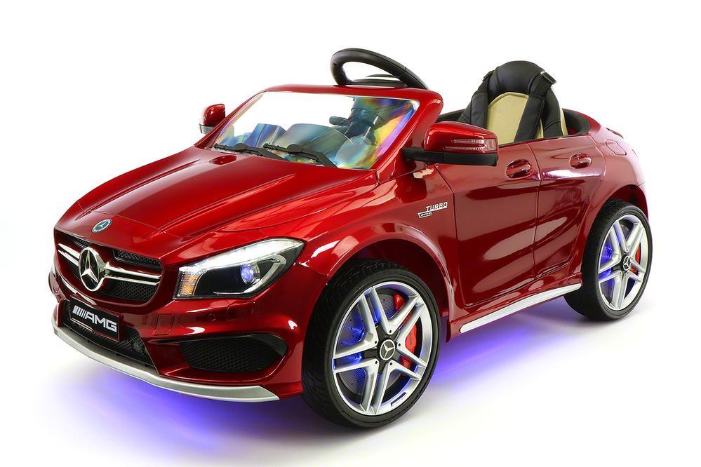 CARZ4KIDS MERCEDES CLA45 AMG 12V ELECTTRIC KIDS RIDE ON TOY CAR BATTERY POWERED LED WHEELS PARENTAL REMOTE MP3 PLAYER  | CHERRY RED METALLIC