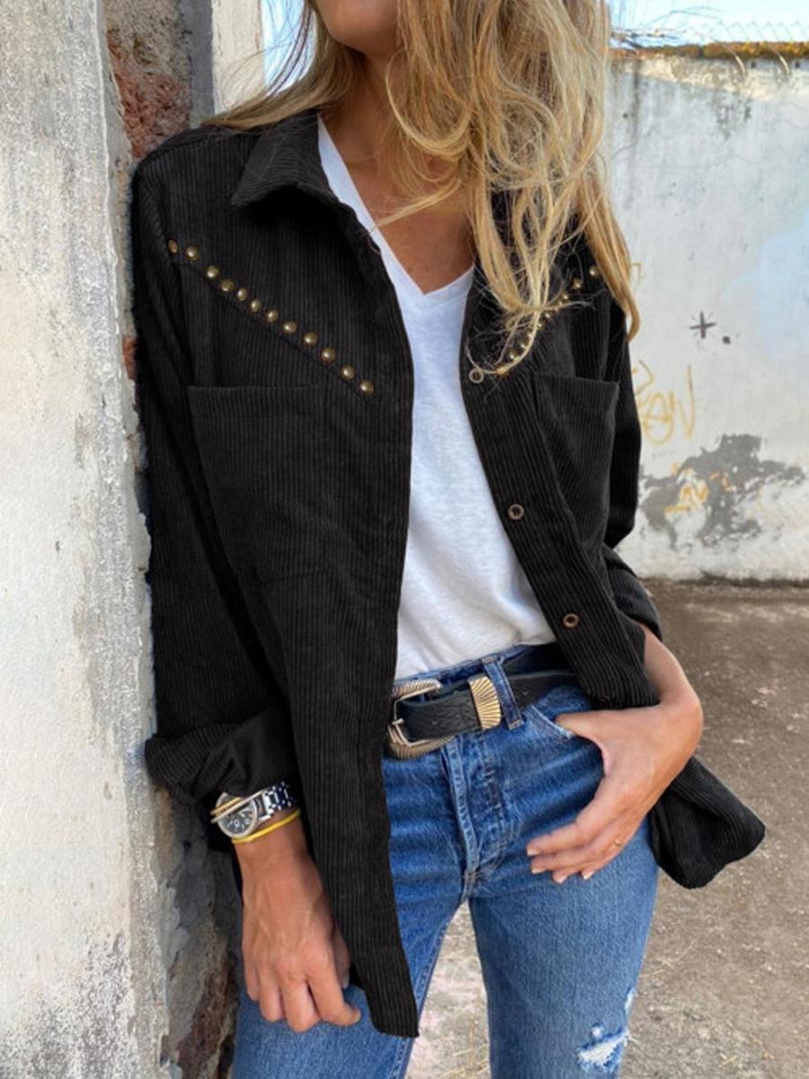 Autumn And Winter Single-breasted Casual Blouse