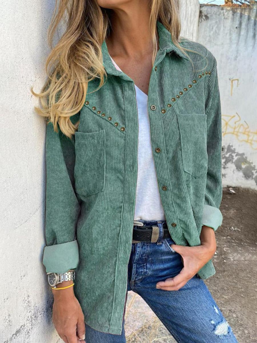 Autumn And Winter Single-breasted Casual Blouse