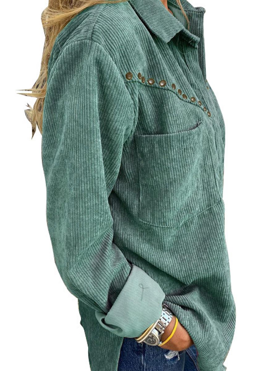 Autumn And Winter Single-breasted Casual Blouse
