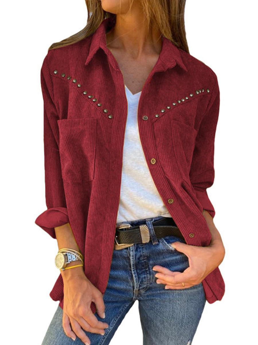 Autumn And Winter Single-breasted Casual Blouse