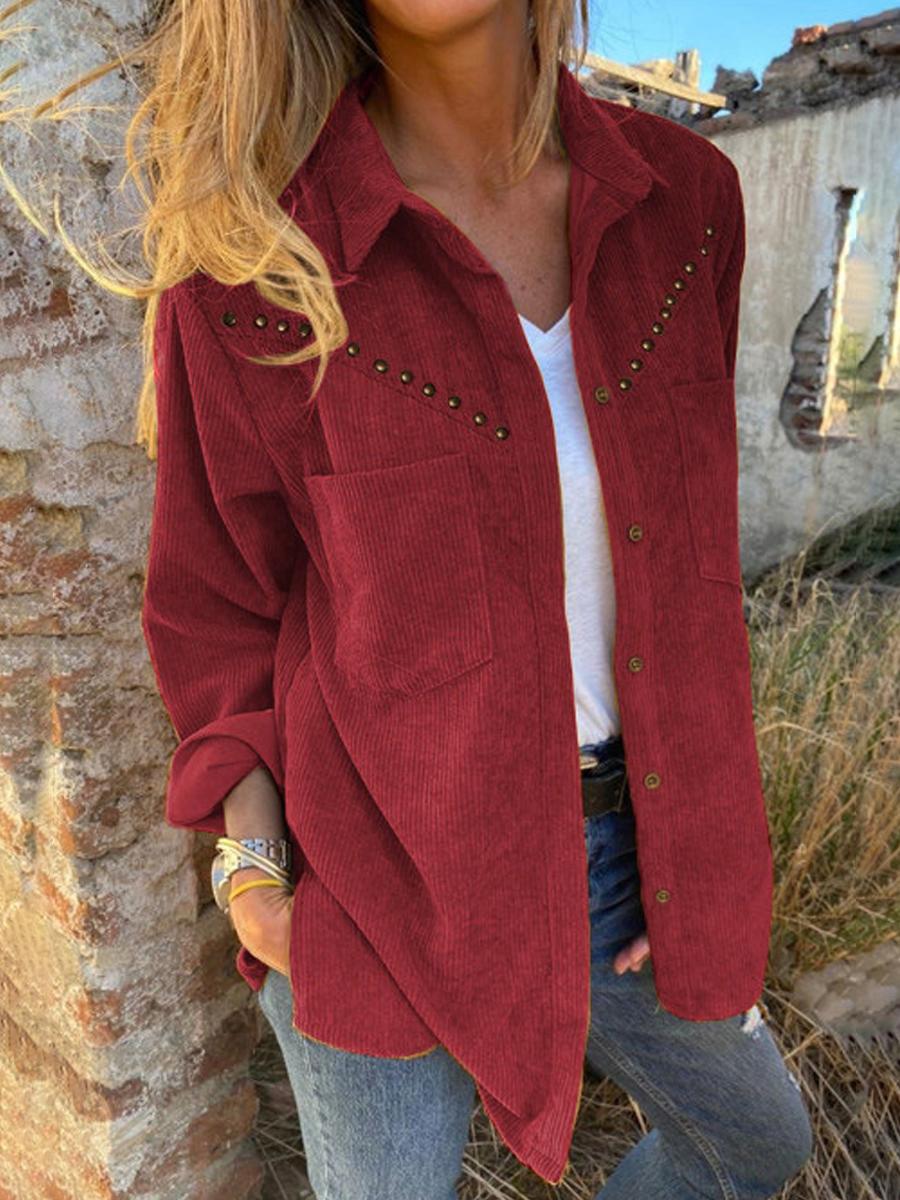 Autumn And Winter Single-breasted Casual Blouse