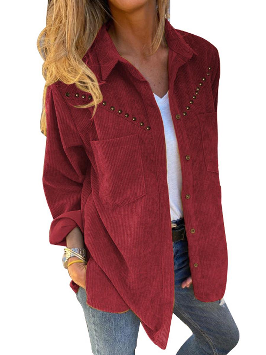 Autumn And Winter Single-breasted Casual Blouse