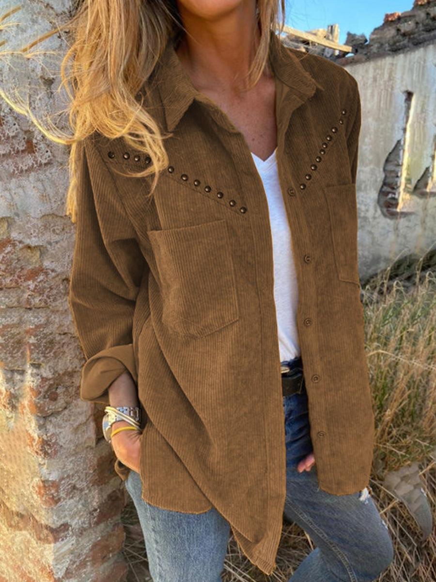 Autumn And Winter Single-breasted Casual Blouse
