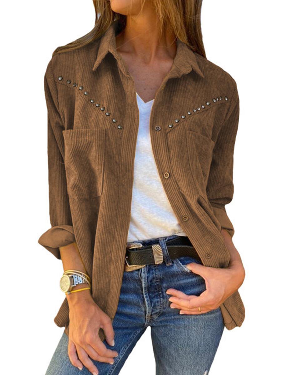 Autumn And Winter Single-breasted Casual Blouse