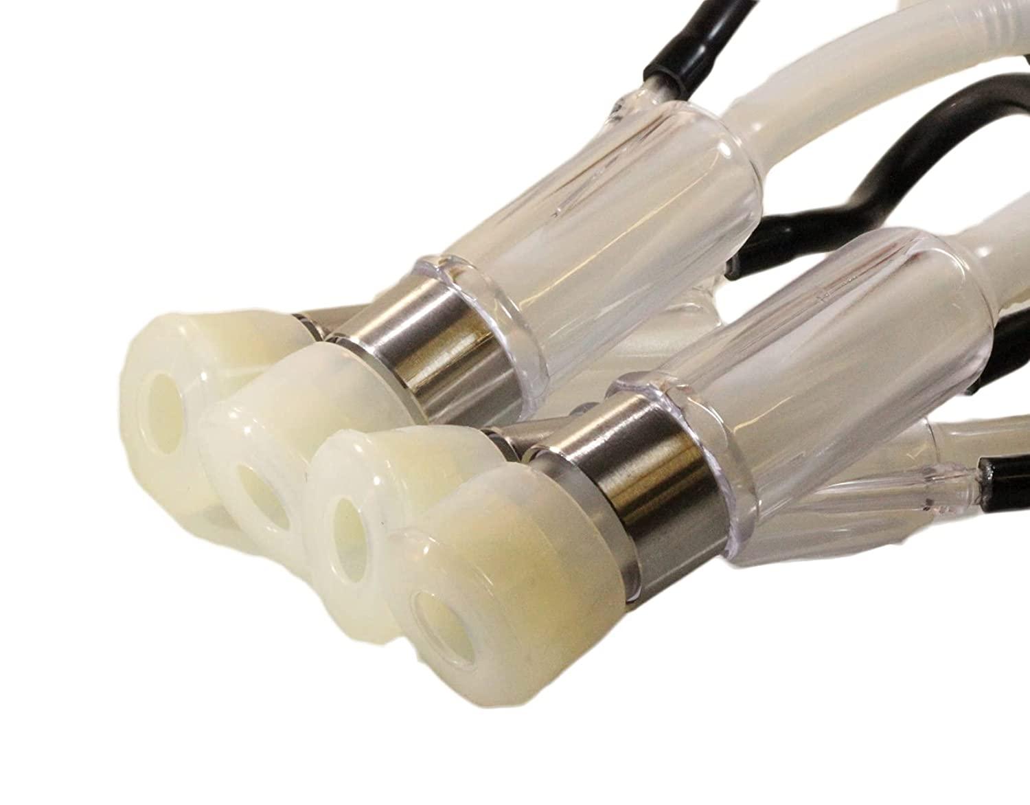 Melasty Cow MilCluster 200cc with Soft Silicone Liners and Clear Acrylic Shells That Allows You to See The Pulsation Rhythm in The Liners. (Medium Teat Cow)