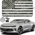 Autoamerics 1-Piece Windshield Sun Shade Green Camo American Flag USA  - Foldable Car Front Window Sunshade for Most Sedans SUV Truck - Blocks Max UV Rays and Keeps Your Vehicle Cool - Small
