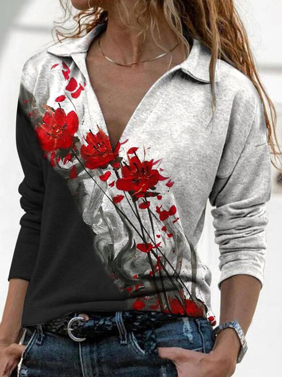Casual Regular Floral Print T-shirt
