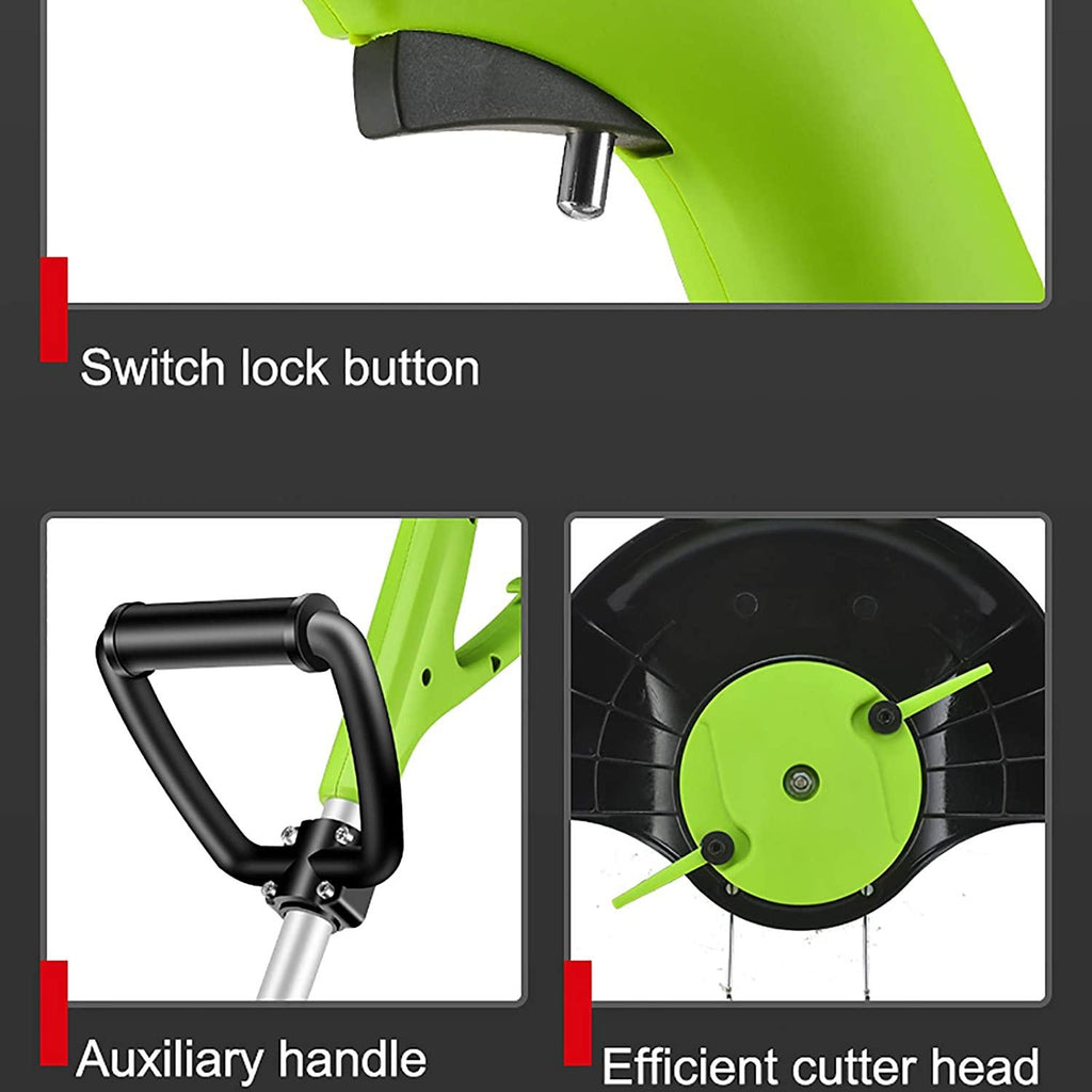 PEIHAN Hand-held Hand Push Dual-use Lightweight Lawn Edger,Powerful Electric Strimmer Household Lawn Mower Telescopic for Tree Branch Hedges DIY Lawn Garden Care Tool,Green