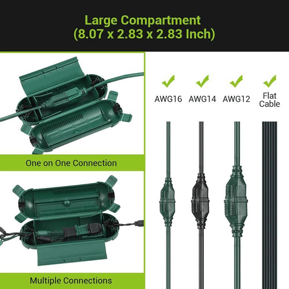 Waterproof Outdoor Extension Cord Safety Junction Box - Protect Your Outlet &amp; Cable Connections!