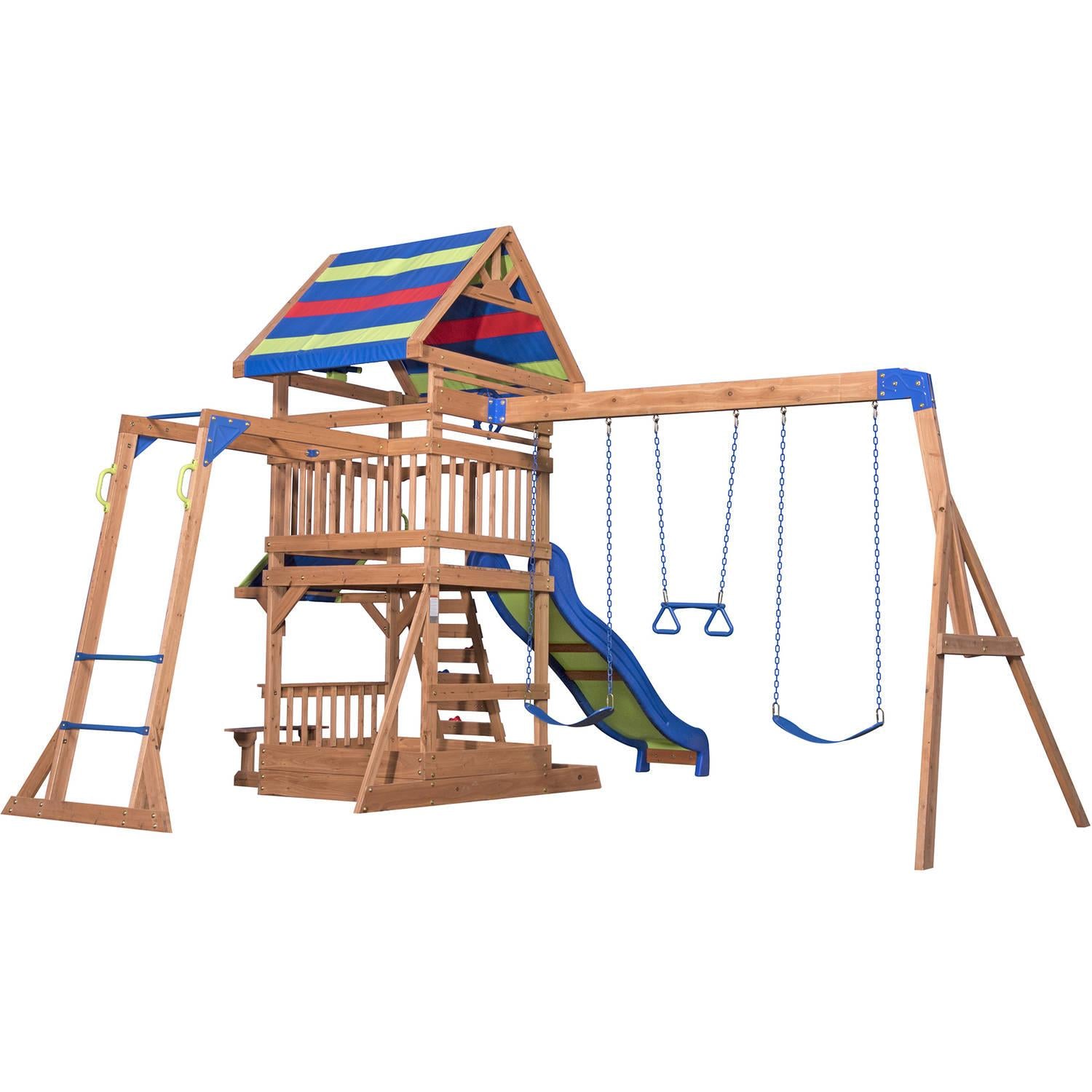 Backyard Discovery Beach Front Wooden Swing Set