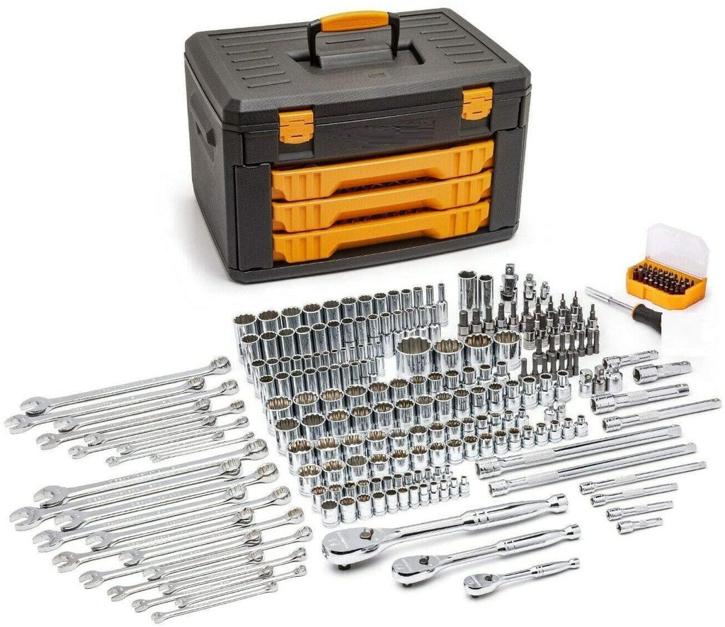 80972, 243 Piece 12 Point Mechanics Tool Set & 3 Drawer StoraBox-Tool sets homeowners-Household hand tools-Homeowners tool set-Home toolset-Tool kit home-Tool kits