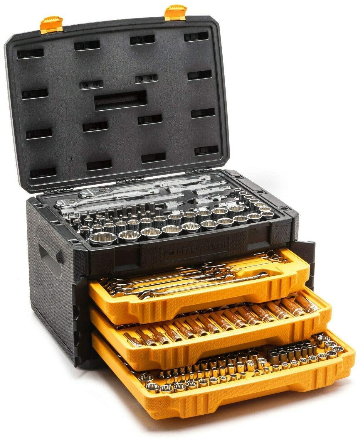 80972, 243 Piece 12 Point Mechanics Tool Set & 3 Drawer StoraBox-Tool sets homeowners-Household hand tools-Homeowners tool set-Home toolset-Tool kit home-Tool kits