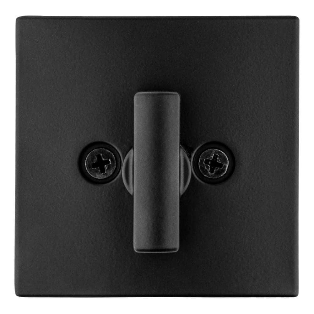 PrestiSpyglass Matte Black Square Single Cylinder Deadbolt Featuring SmartKey Security