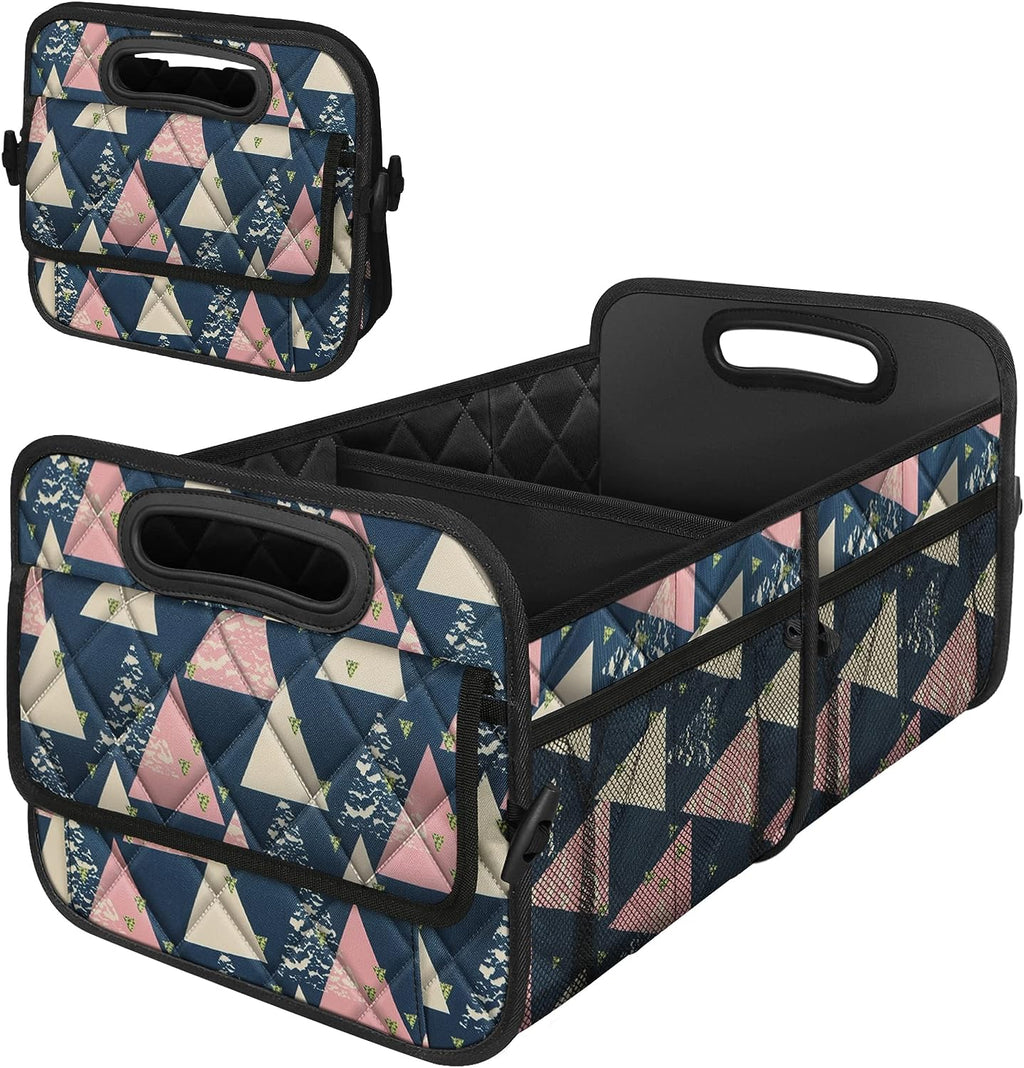 Deosk Trunk Organzier and Storage with 6 Big Pocket,Car Accessories for Women/Men 50L Waterproof Polyester for Car/SUV/Minivan/Truck(Medium, Triangle)