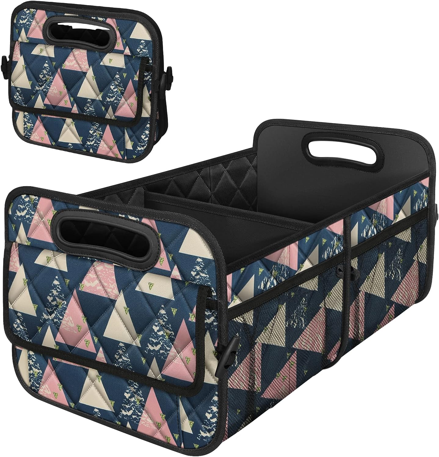 Deosk Trunk Organzier and Storage with 6 Big Pocket,Car Accessories for Women/Men 50L Waterproof Polyester for Car/SUV/Minivan/Truck(Medium, Triangle)
