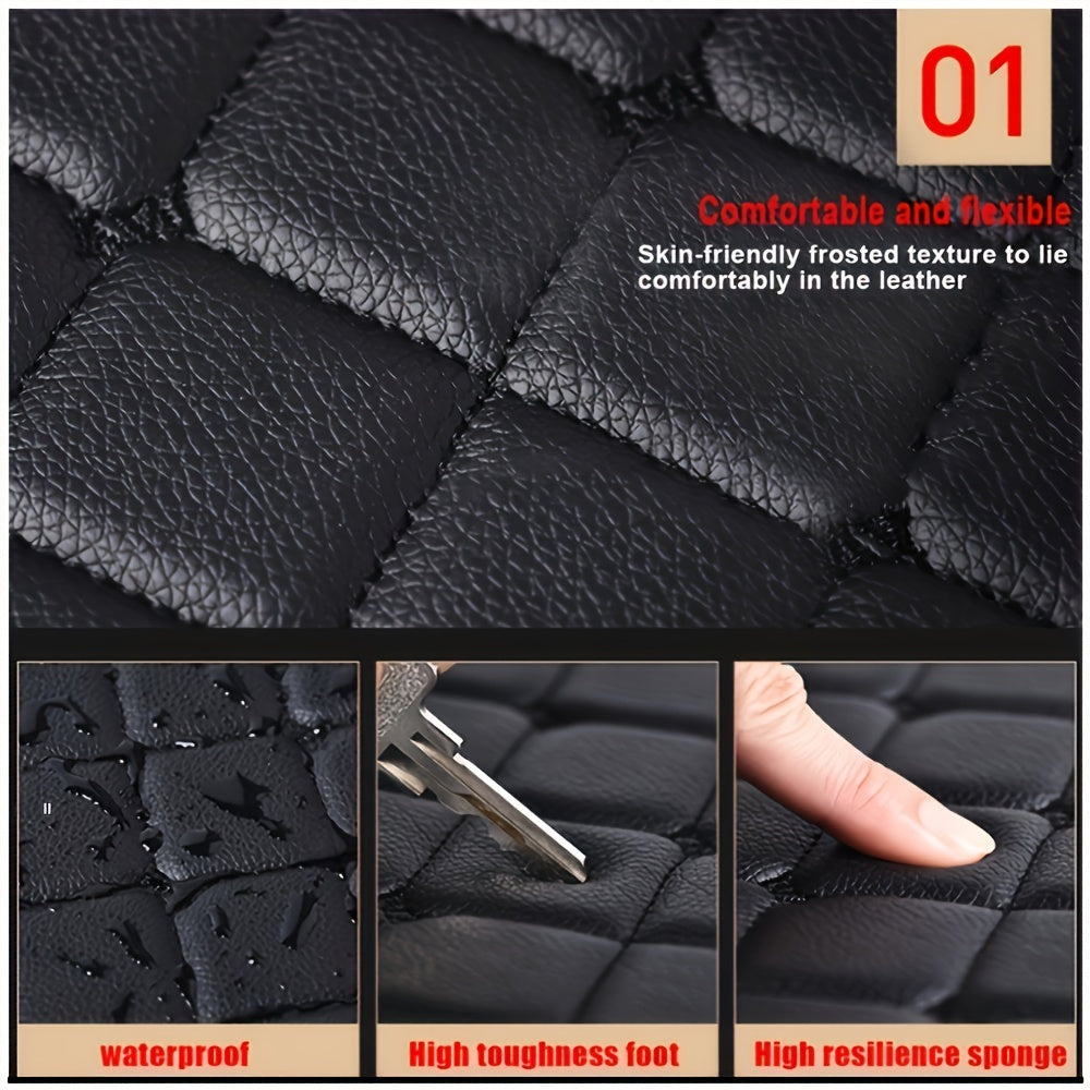 5pcs Waterproof Leather Car Floor Mats - Universal Full Set Auto Rugs For Interior Accessories