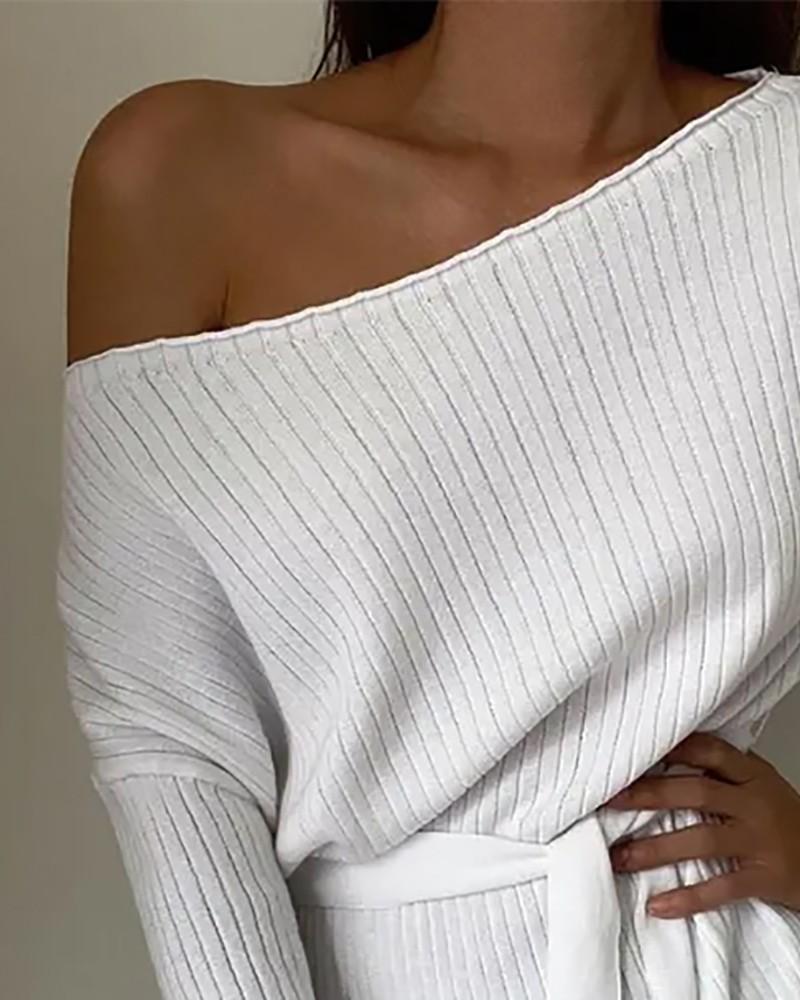 Bell Sleeve Tied Detail Knit Top