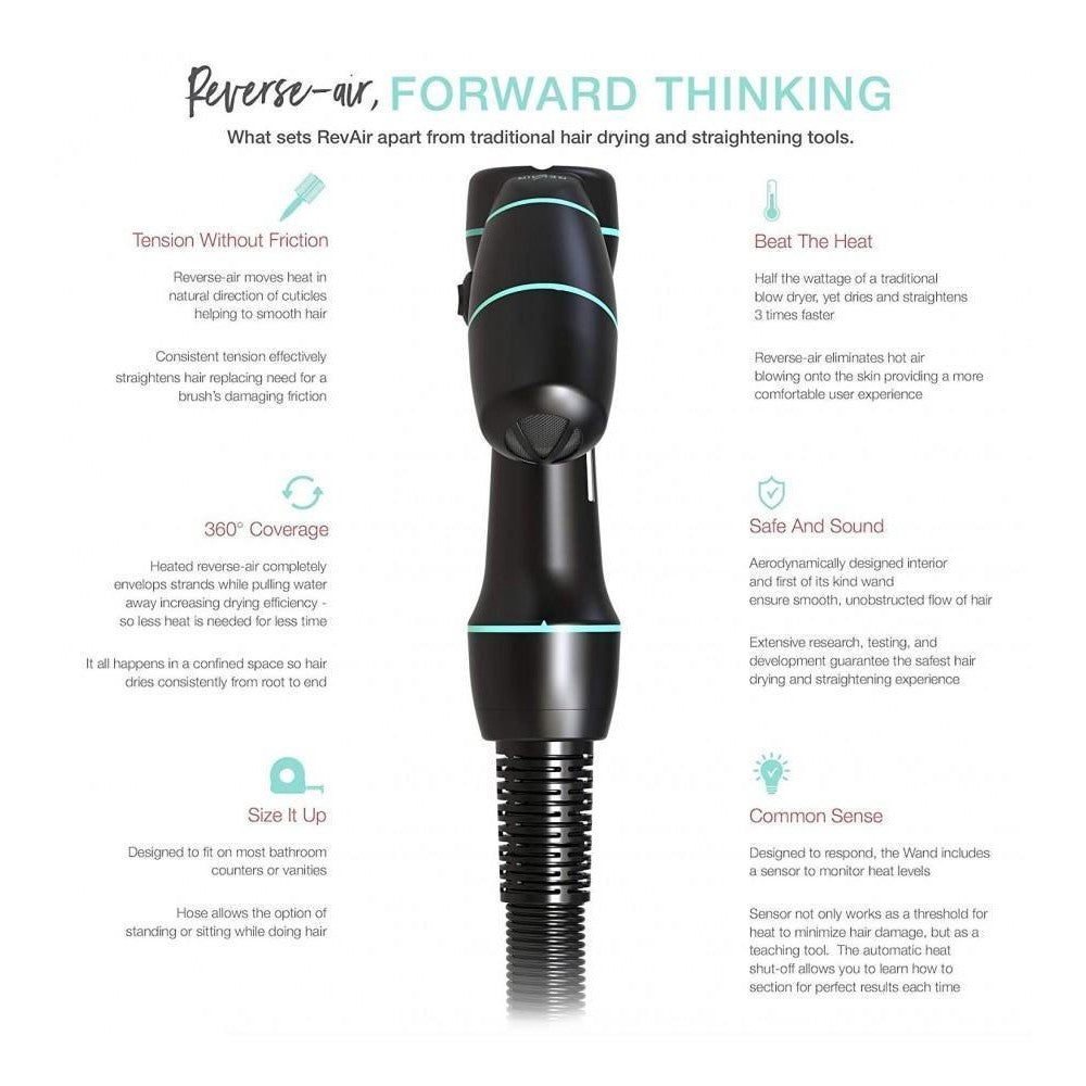 Reverse-Air Hair Dryer | Easily Dry And Straighten Hair
