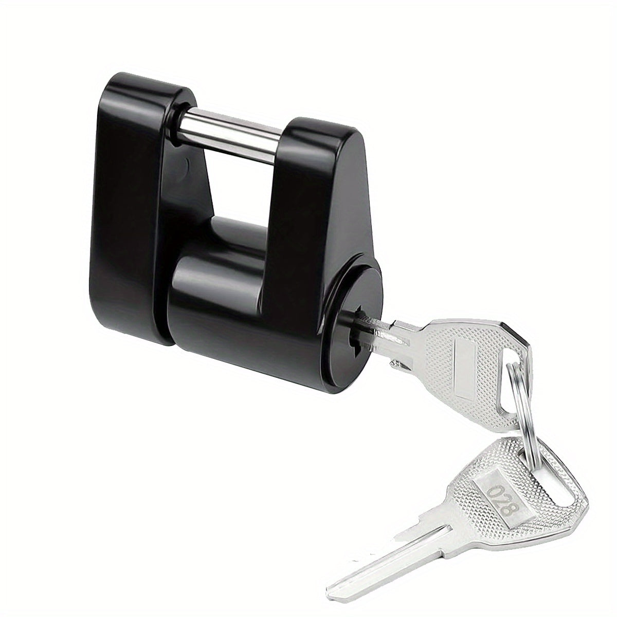 Black Trailer Hitch Coupler Lock, Dia 1/4 Inch