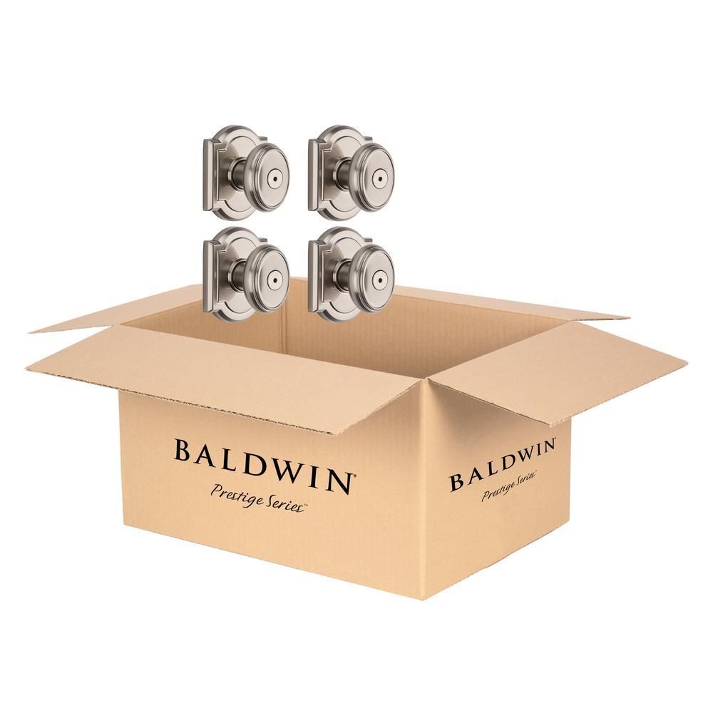 PrestiCarnaby Satin Nickel Bed/Bath Door Knob (4-Pack)