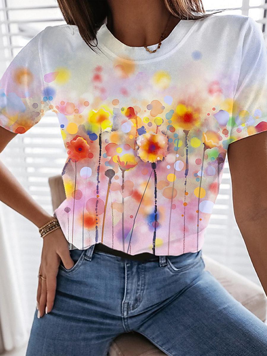 Women's Casual Dandelion Print Top