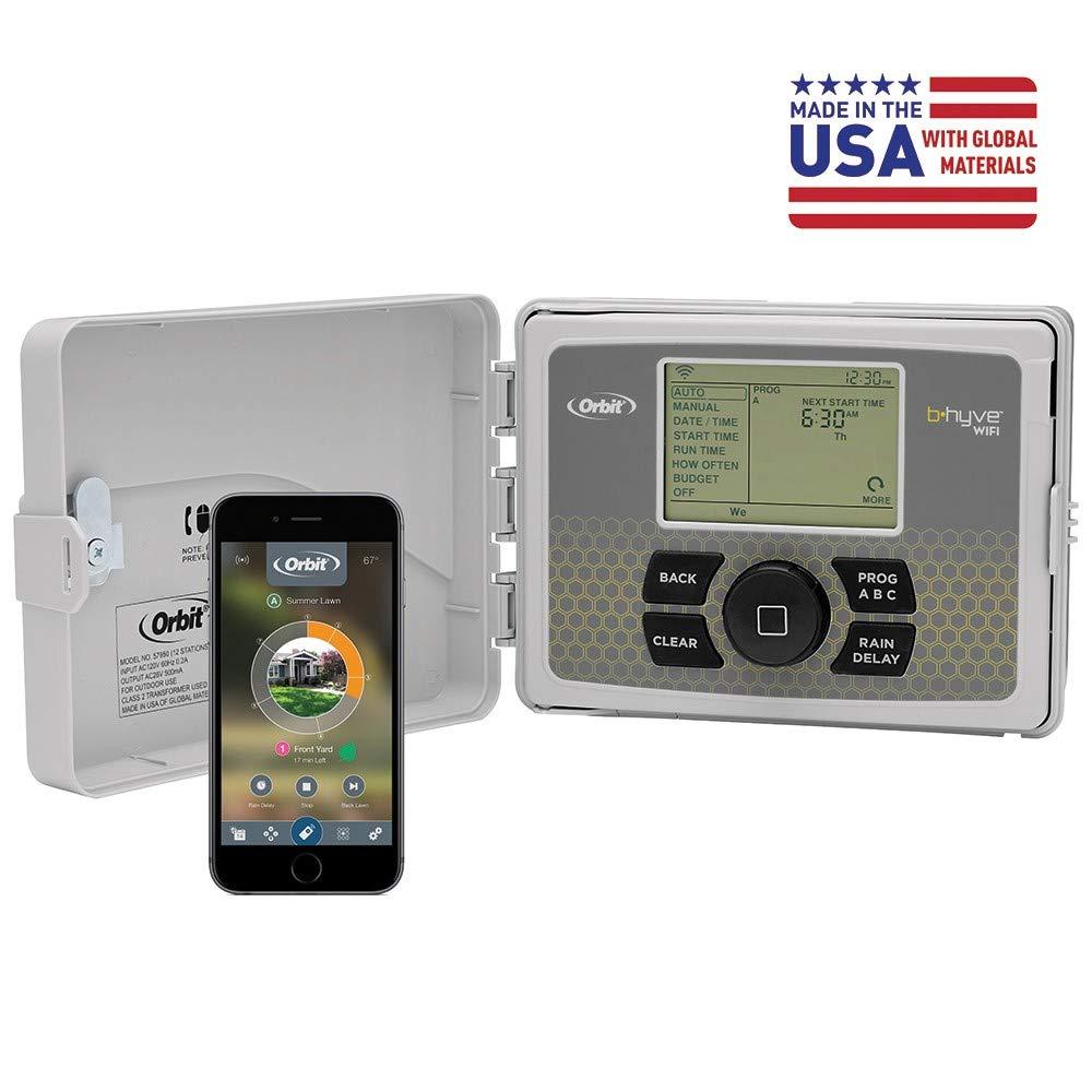 Orbit 57946 B-hyve Smart 6-Zone Indoor/Outdoor Sprinkler Controller, Compatible with Alexa, 6 Station