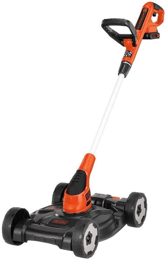 BLACK+DECKER 3-in-1 Lawn Mower, String Trimmer and Edger, 12-Inch with Extra 4-Ah Lithium Ion Battery Pack (MTC220 & LB2X4020)