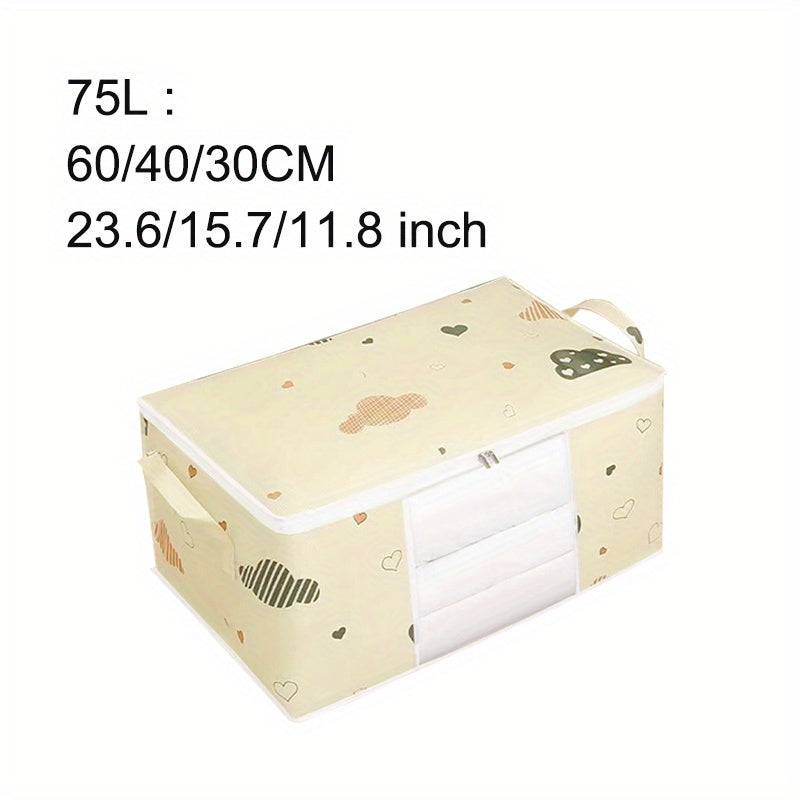 LarCapacity Clothes StoraBag Organizer With Reinforced Handle, Suitable For Blankets, Bedding, Foldable With Sturdy Zipper, Clear Window Christmas, Halloween, Thanksgiving Gift