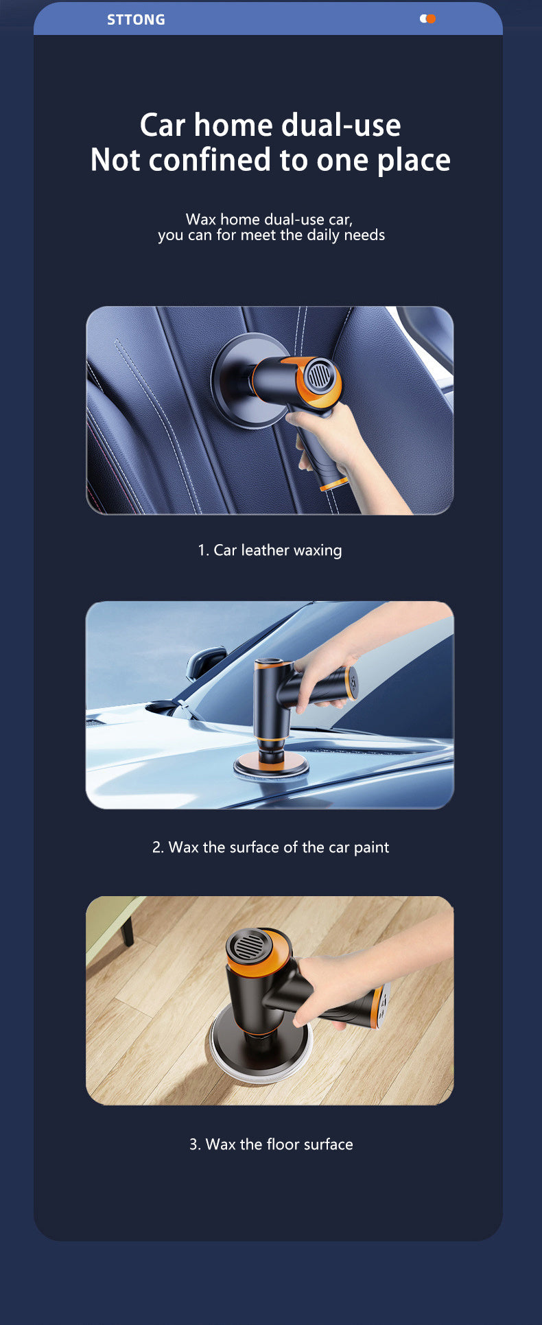 Auto Polishing Locomotive Wireless Automotive Adjustable Waxing Machine Multifunctional Portable Grinding Machine