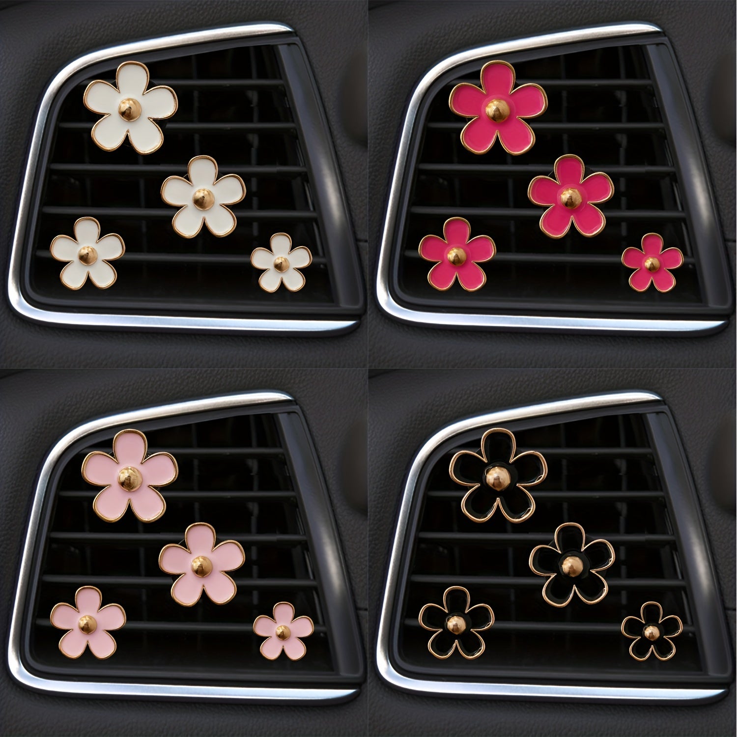 Small Daisy Flower Car Air Outlet Perfume Decorative Clip Car Accessories For Women