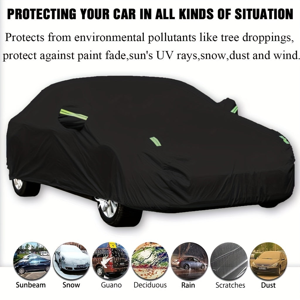 Premium 190T Car Cover: Durable, Waterproof, Sunscreen &amp; Anti-Scratch Protection!