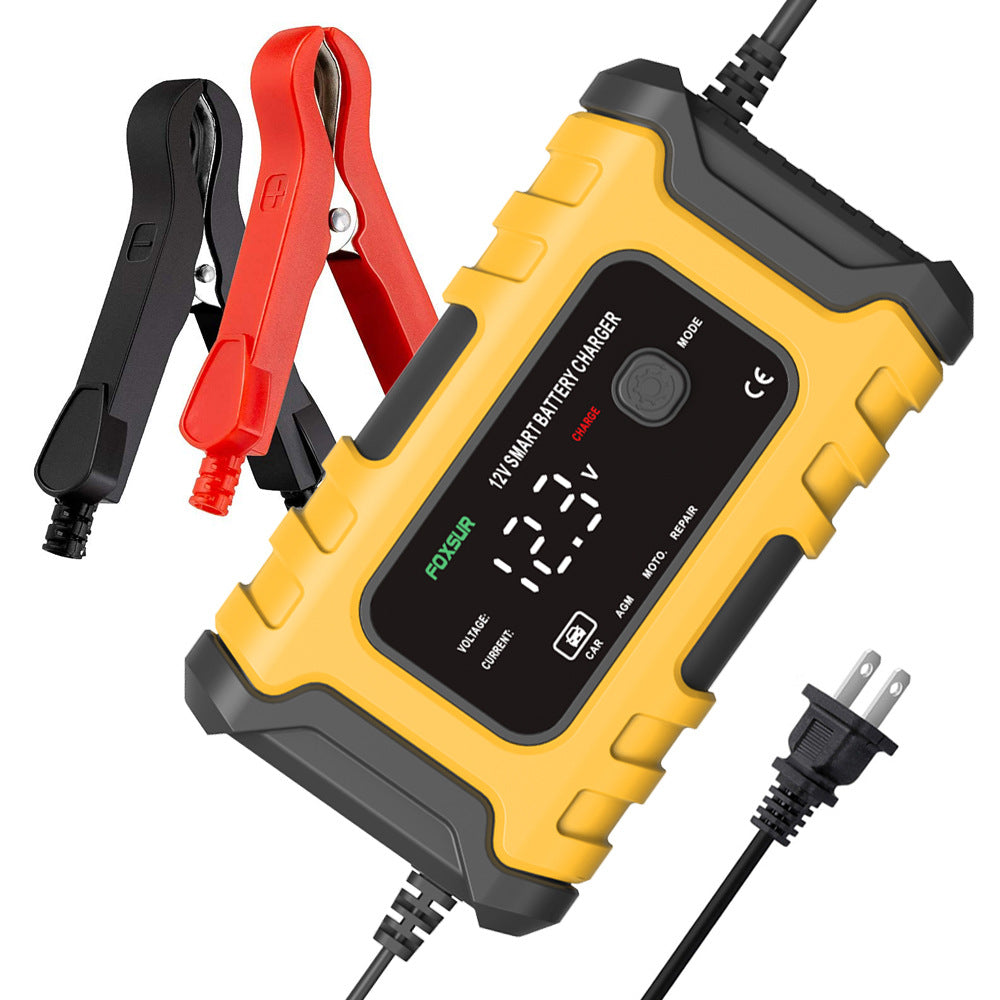 1pCar Battery Charger 12V 6A Smart Battery Trickle Charger Automatic Battery Maintainer Desulfator For Car Moto Lawn Mower Marine Lead Acid Batteries