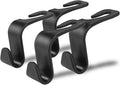LivTee Car Seat Headrest Hook, Auto Seat Hook Hangers Storage Organizer Interior Accessories for Purse Coats Umbrellas Grocery Bags Handbag, 4-Pack