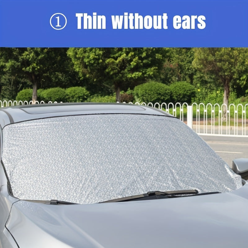 Car Heavy Duty Ultra Thick Protective Windscreen Cover - Snow Ice Frost Sun UV Dust Water Resistent - Pefect Fit For Cars SUVs All Years Summer/Winter