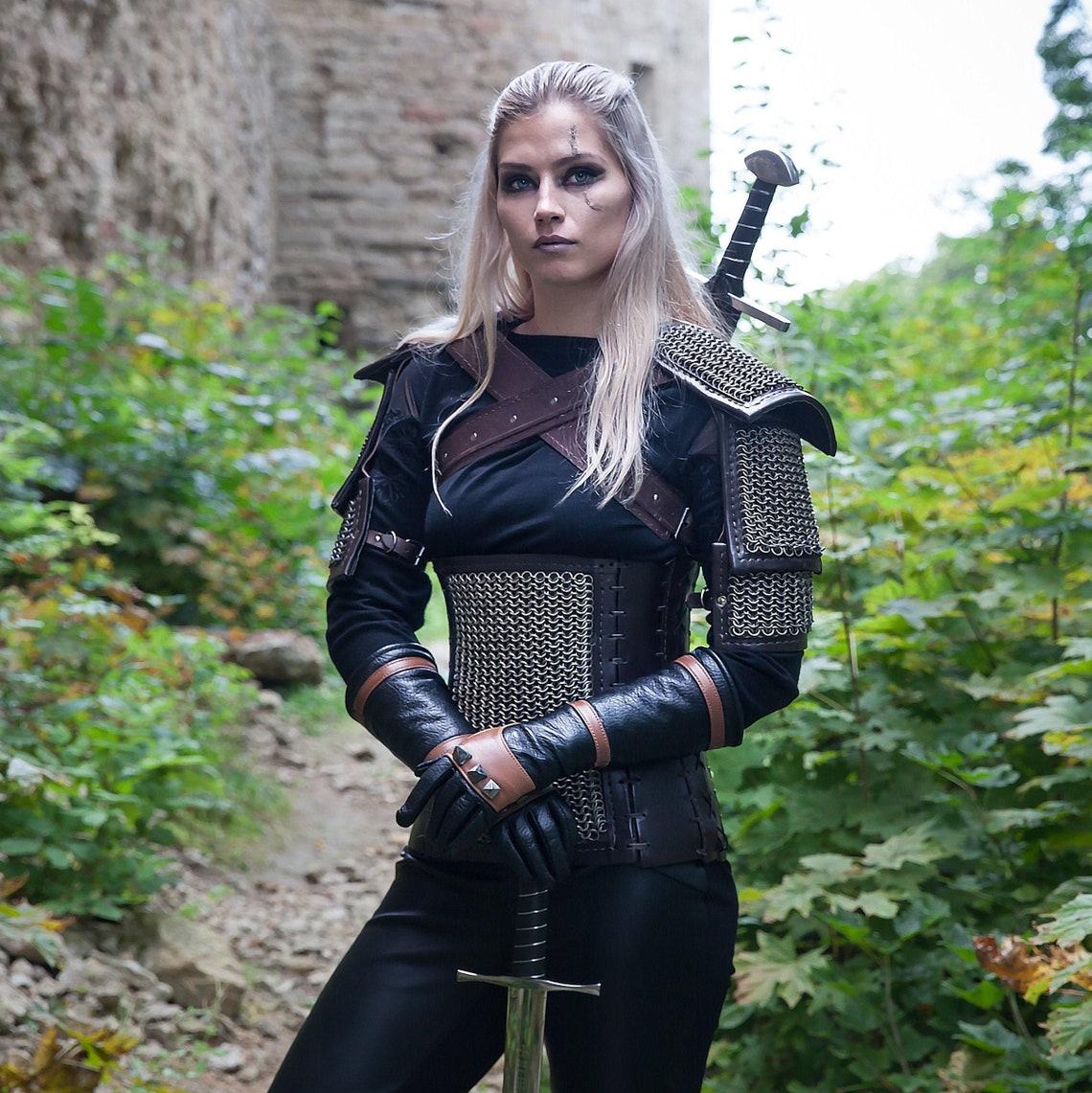 Women Witcher Armor Costume-KaerMohen Gear; Geralt of Rivia; costume from Witcher 3.Wild Hunt; Witcher Cosplay Fantasy Warrior included Only Pants )