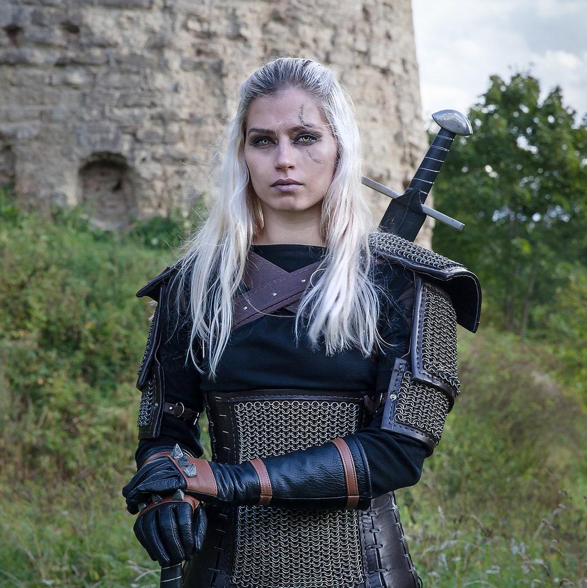 Women Witcher Armor Costume-KaerMohen Gear; Geralt of Rivia; costume from Witcher 3.Wild Hunt; Witcher Cosplay Fantasy Warrior included Only Pants )