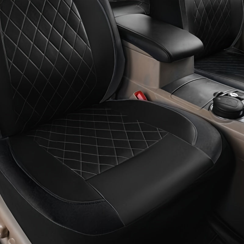 2pcs Car Front Seat Faux Leather Car Seat Covers, Car Seat Protector Covers, Removable Headrest Washable Car Seat Cover For Car, SUV, Van, Sedan