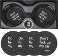 8sanlione Car Cup Coaster, 4Pcs 2.75 Inch Auto Cup Holder Insert Coasters, Non-Slip Waterproof Embedded Drink Mat, Automotive Interior Accessories for Men and Women (D Black/4PCS)